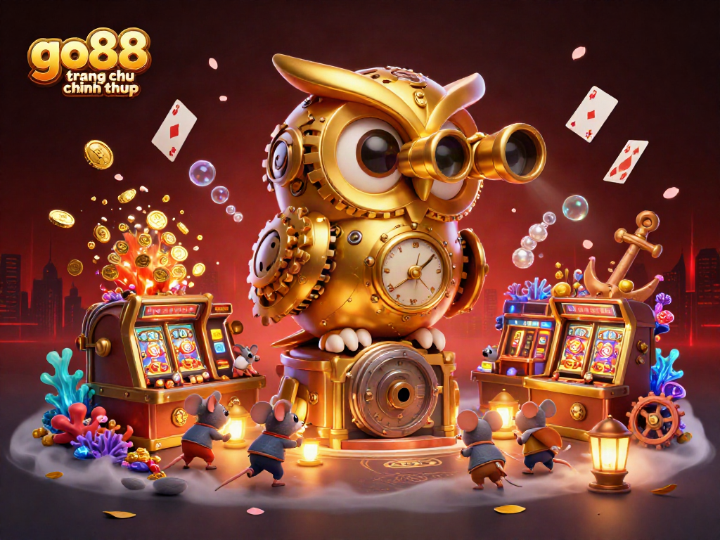 Experience the excitement of go88 trang chu chinh thuc with vibrant 3D casino illustration featuring dynamic gaming elements.